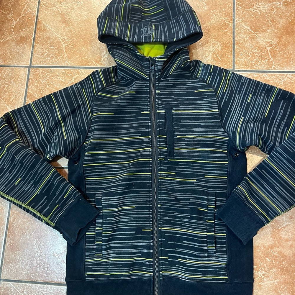 RARE Lululemon Hoodie Mens S Small All Over Print Running City Sweat Zip Hoodie
